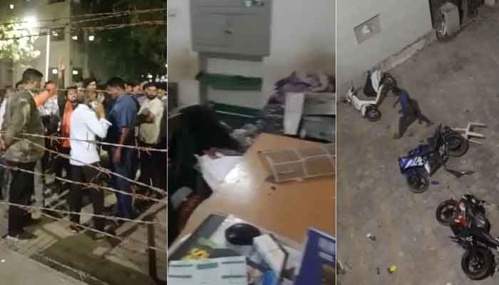 گزشتہ ماہ 17 مارچ کو گجرات یونیورسٹی میں ہندو انتہا پسندوں نے نماز کی ادائیگی کے دوران مسلمان طلبہ پر حملہ کر دیا تھا اور 5 افراد زخمی ہوئے تھے— فوٹو: فائل