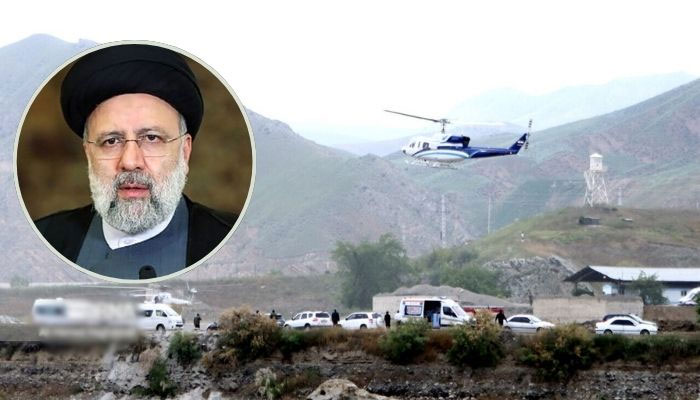 خبر رساں ادارے کے مطابق ہیلی کاپٹر میں ایرانی صدر کے ساتھ سینیئر حکام بھی سوار تھے— فوٹو: تسنیم نیوز