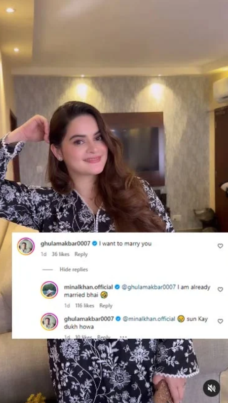 منال خان کو شادی کی پیشکش، اداکارہ کا جواب سوشل میڈیا پر وائرل
