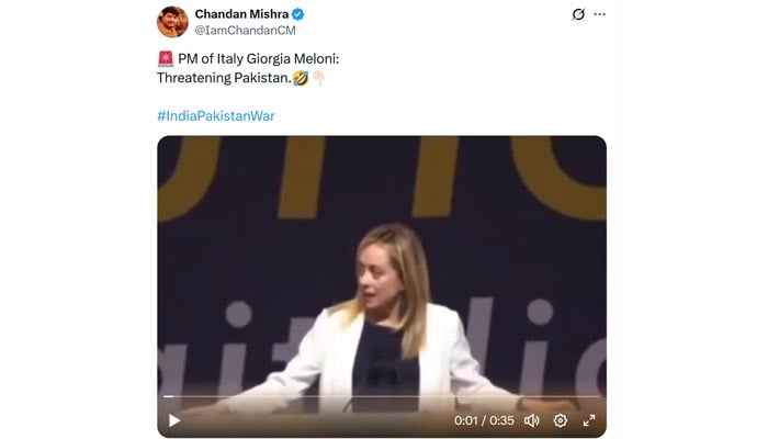 فیکٹ چیک: اطالوی وزیرِاعظم کی 2019 کی تقریر کو پاکستان کیلئے وارننگ کے طور پر غلط پیش کیا گیا