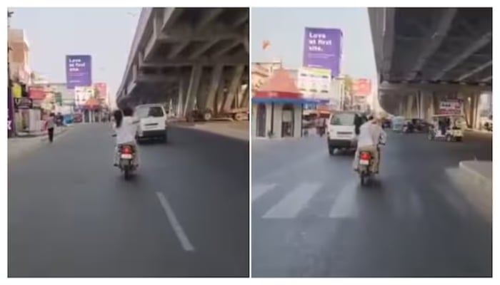 بیوی نے چلتی موٹر سائیکل پر چپلوں سے شوہر کی پٹائی کردی، ویڈیو وائرل