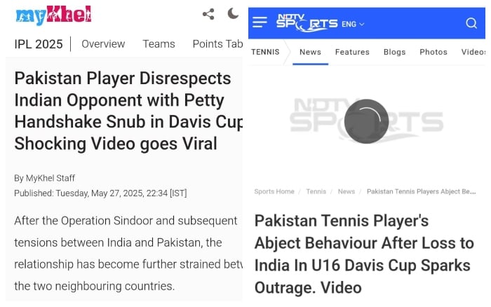 جونیئر ڈیوس کپ: بھارتی میڈیا کی 15 سالہ پاکستانی  پلیئر کیخلاف مہم، سچ سامنے آگیا