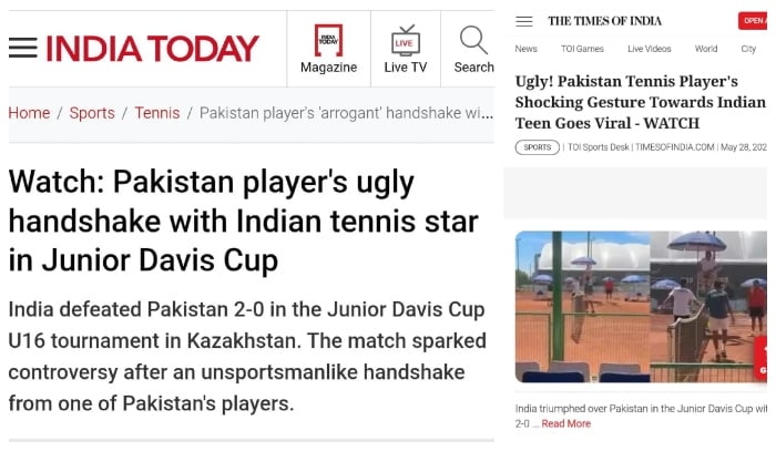 جونیئر ڈیوس کپ: بھارتی میڈیا کی 15 سالہ پاکستانی  پلیئر کیخلاف مہم، سچ سامنے آگیا