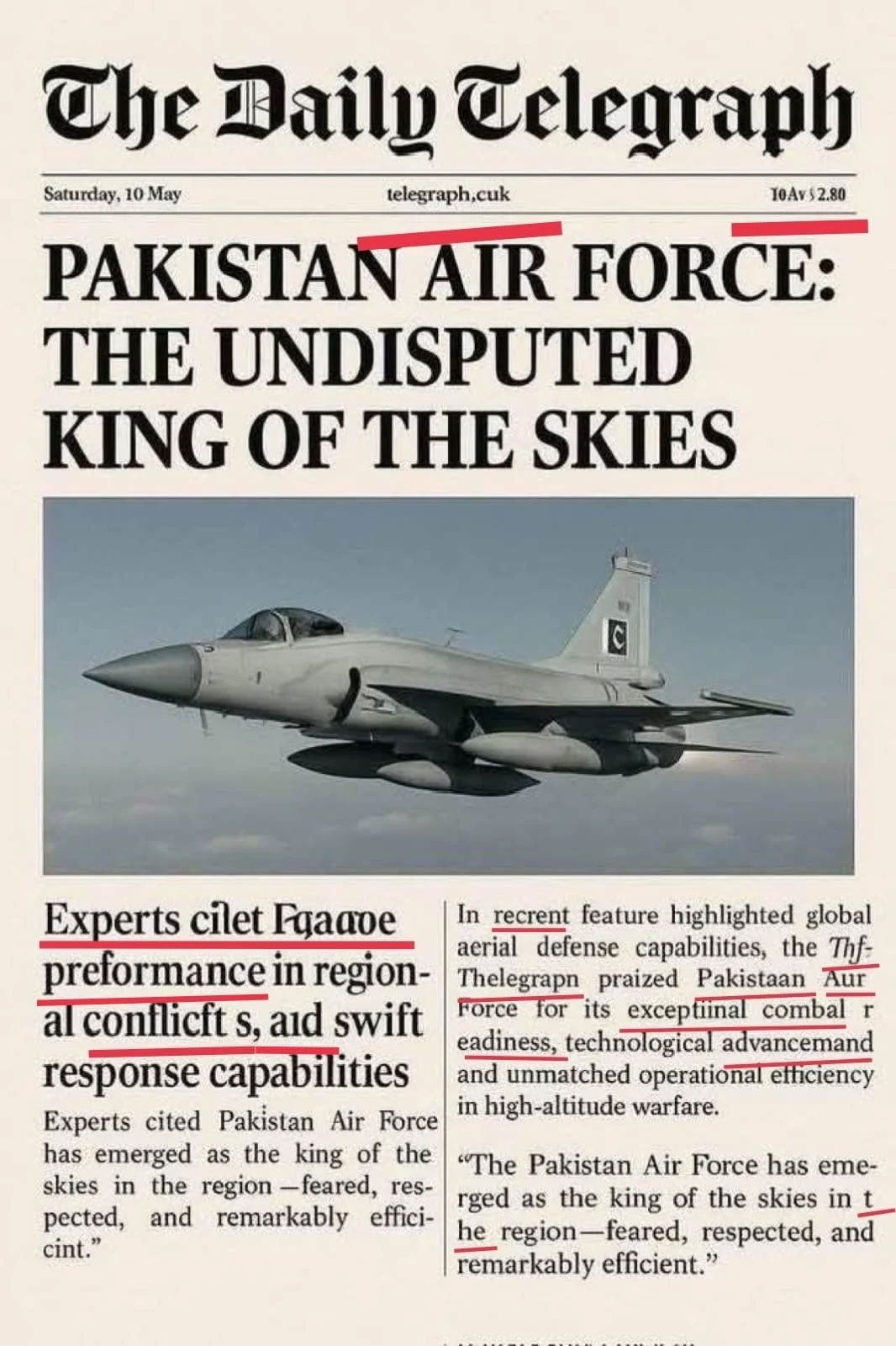 فیکٹ چیک: اسحاق ڈار نے پاک فضائیہ کے حوالے سے من گھڑت آرٹیکل کا حوالہ دیا