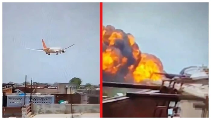 بھارتی شہر احمدآباد میں مسافر طیارے کی حادثے کے وقت کی ویڈیو  سامنے  آگئی