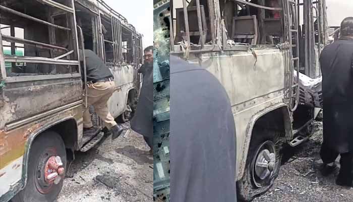 کوئٹہ: مغربی بائی پاس پربس میں آگ لگنے سے 5 افراد جاں بحق