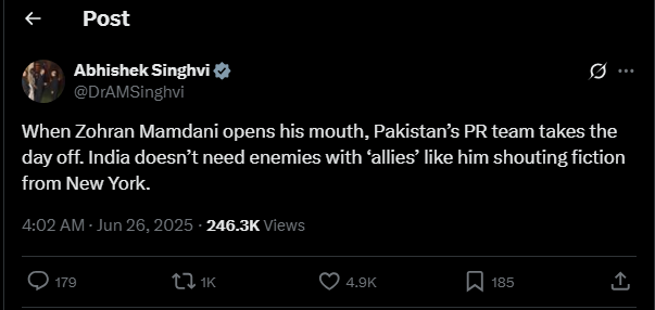 ’یہ ہندوستانی سے زیادہ پاکستانی لگتے ہیں‘، کنگنا کا  میئر نیویارک کے مسلم امیدوار ظہران ممدانی پر طنز