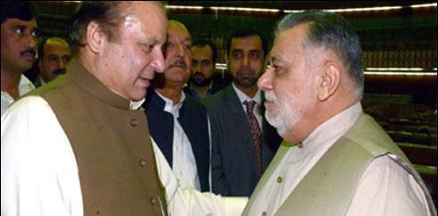 وزیر اعظم نواز شریف کی سابق وزیراعظم میر ظفر اللہ جمالی سے ملاقات