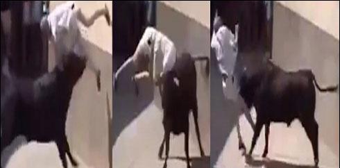 اسپین میں ایک شخص بے قابو بیل کے غصے کا نشانہ بن گیا
