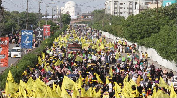 کراچی: یوم القدس پر ریلیاں،خواتین و بچوں کی شرکت