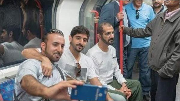 دبئی کے ارب پتی حکمراں کا لندن کی ٹیوب ٹرین میں سفر