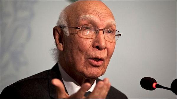 بھارتی فوج کے ہاتھوں نہتے کشمیریوں کی ہلاکت پر تشویش ہے،سرتاج عزیز