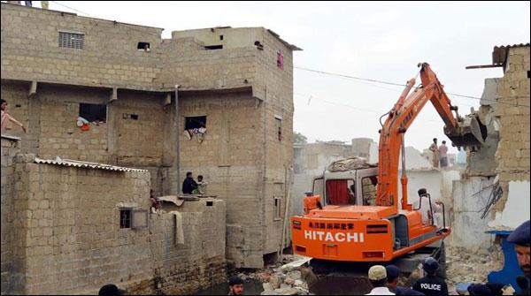 کراچی: گجرنالے پر آپریشن جاری، 300 تجاوزات مسمار