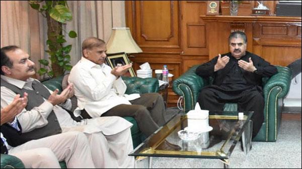 کوئٹہ:شہبازشریف کی ثنا اللہ زہری سے ملاقات