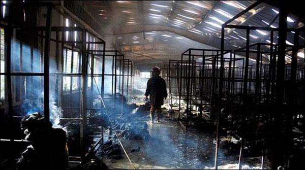 بنگلا دیش:گارمنٹ فیکٹری میں آتشزدگی ،15افراد ہلاک