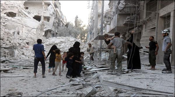 شام:حلب پر شدید فضائی بمباری ، 81 افراد ہلاک
