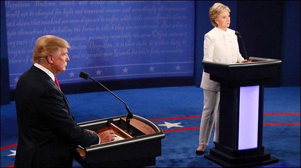 امریکا، تیسرا اور آخری مباحثہ بھی ہلیری نے جیت لیا