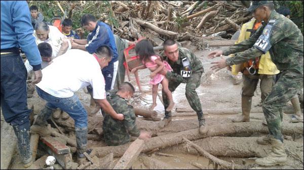 کولمبیا:مٹی کے تودے گرنے سے ہلاکتیں 250 سے زائد