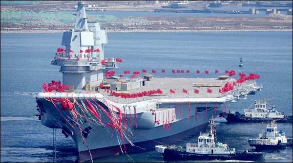 چین نے اپنا پہلا طیارہ بردار جہازلانچ کر دیا
