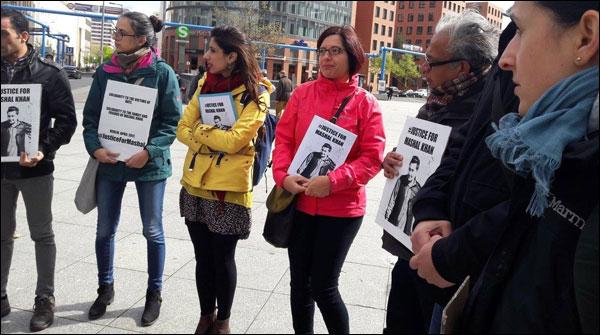 جرمنی میں مشال خان کے قتل کے خلاف مظاہرہ