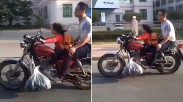چار سالہ بچی کا موٹر سائیکل چلاتے ہوئے شہر کا گشت