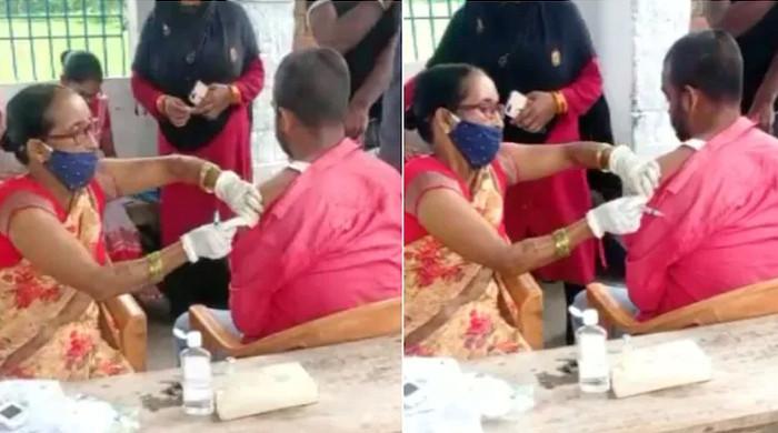 بھارت میں کورونا ویکسین کے بغیر شہری کو خالی انجیکشن لگانےکی ویڈیو وائرل