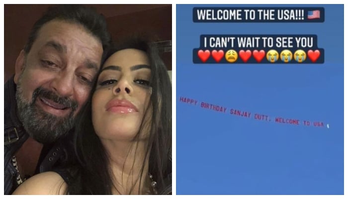 ترشیلا دت نے جہاز کی مدد سے آسمان پر ایک بینر پر اپنے والد کیلئے سالگرہ پر خوبصورت پیغام بھیجا —فوٹو:انسٹاگرام