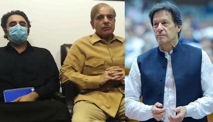 حکومتی اتحاد کے اجلاس کی صدارت وزیراعظم عمران خان جبکہ اپوزیشن اتحاد کے اجلاس کی صدارت شہباز شریف اور بلاول بھٹو مشترکہ طور پر کر رہے ہیں۔ فوٹو: فائل