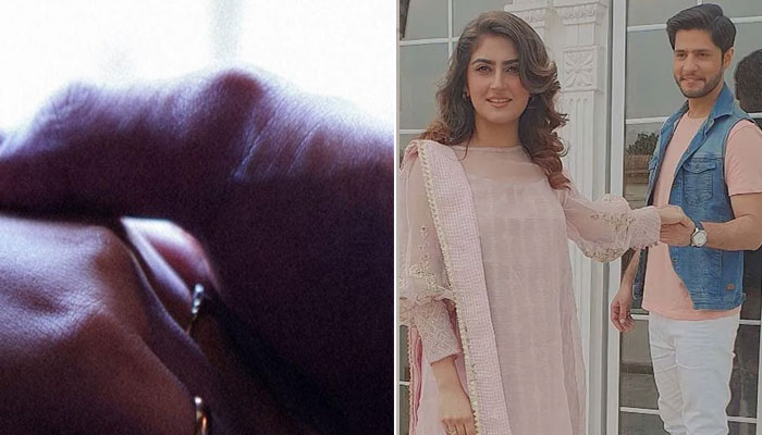 انسٹاگرام پر حبا بخاری اور آرز احمد نے ایک دوسرے کا ہاتھ تھامے تصویر شیئر کرتے ہوئے مداحوں کو جلد شادی کے بندھن میں بندھنے کی اطلاع دی: فوٹو سوشل میڈیا