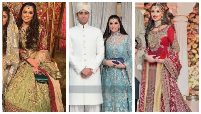 مہر النساء کی شادی کی تصاویر شیئر کرتے ہوئے ان کا موازنہ جنید صفدر کی شادی میں کیے جانے والے کپڑوں سے کیا جاررہا ہے:فوٹوبشکریہ سوشل میڈیا