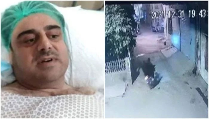 ملزم محسن مرکزی ملزم حسیب عرف وکی کا دست راست ہے، ملزم نے بلال یاسین پر حملے کے لیے شوٹرز کو اسلحہ اور موٹر سائیکل فراہم کی تھی; پولیس/  ویڈیو اسکرین گریب