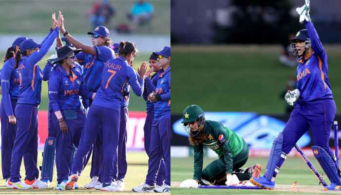 بھارت کی جانب سے دیے گئے 245 رنز کے ہدف کے تعاقب میں پاکستانی ٹیم 137 رنز پر ڈھیر ہو گئی. فوٹو: سوشل میڈیا
