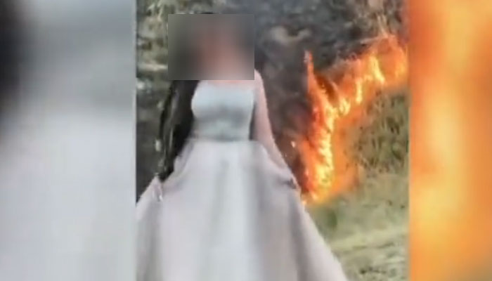 خاتون ٹک ٹاکرکی جانب سےمبینہ طورپرمارگلہ ہلز نیشنل پارک کے علاقےمیں آگ لگائی گئی، درخواست میں مؤقف— فوٹو: اسکرین گریب/ سوشل میڈیا