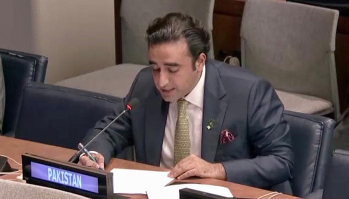 وزیرخارجہ بلاول بھٹو زرداری نے نیو یارک میں گلوبل فوڈ سکیورٹی کال ٹو ایکشن کانفرنس میں خطاب کیا—فوٹو: پاکستانی سفارتی مشن برائے اقوام متحدہ