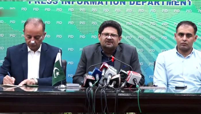 عمران خان نے جو معاہدے کیے ان کی وجہ سے ہمار ے ہاتھ جکڑےہوئے ہیں، وزیر خزانہ— فوٹو: اسکرین گریب