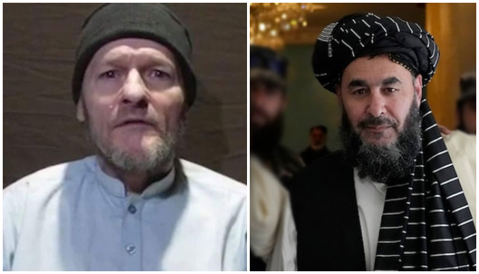 امریکی شہری مارک فریچس(بائیں) کو امریکی اہلکاروں کے حوالے کیا گیا جب کہ طالبان رہنما حاجی بشیر نورزئی (دائیں) کو طالبان کے حوالے کیا گیا،فوٹو: انٹرنیٹ