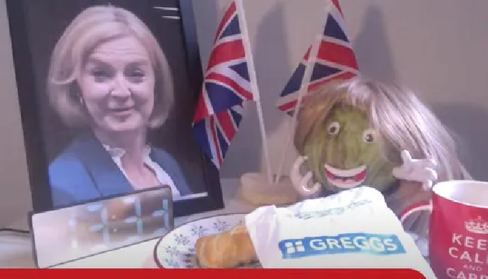 Live stream / screenshot of the salad leaves and British Prime Minister contest