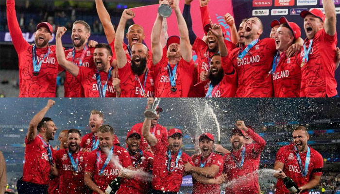 ورلڈکپ کے فائنل میں انگلینڈ نے پاکستان کو 5 وکٹوں سے شکست دے کر ٹی ٹوئنٹی کرکٹ کے چیمپئن بننے کا اعزاز حاصل کرلیا ہے/فوٹوبشکریہ سوشل میڈیا