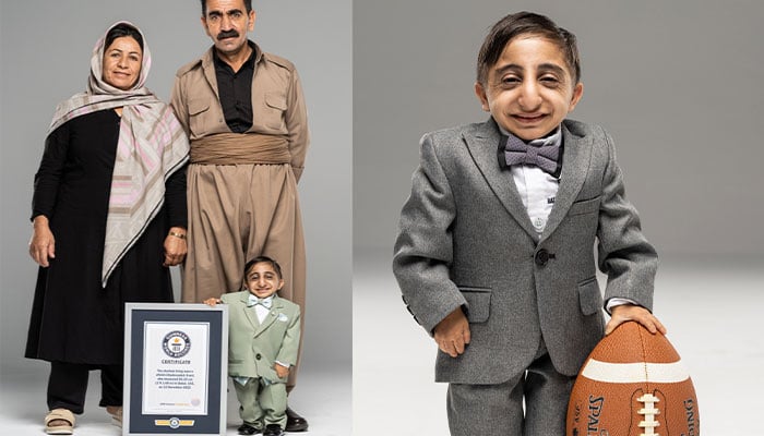Afshin Ismail with his parents / Photo courtesy of Guinness World Records