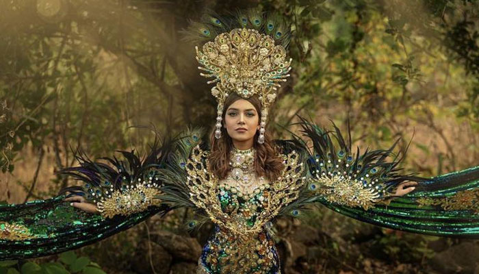 Sargam Kaushal wears this outfit at Mrs. World's National Costume Competition / Photo courtesy of Sargam Kaushal Instagram account