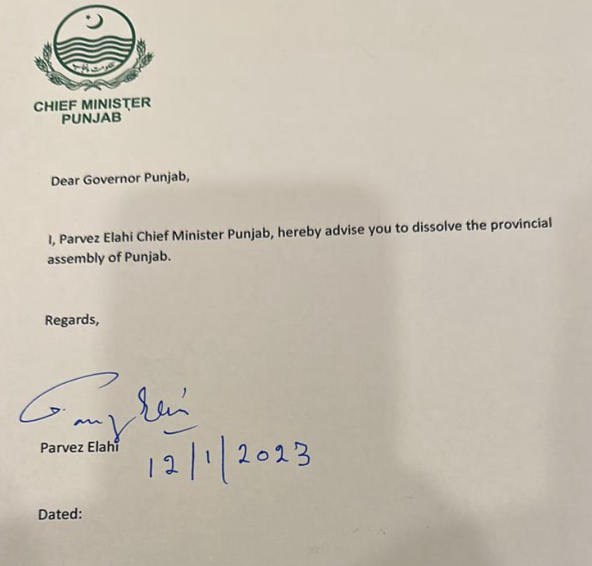 پرویز الہٰی نے پنجاب اسمبلی توڑنےکی سمری پر دستخط کردیے