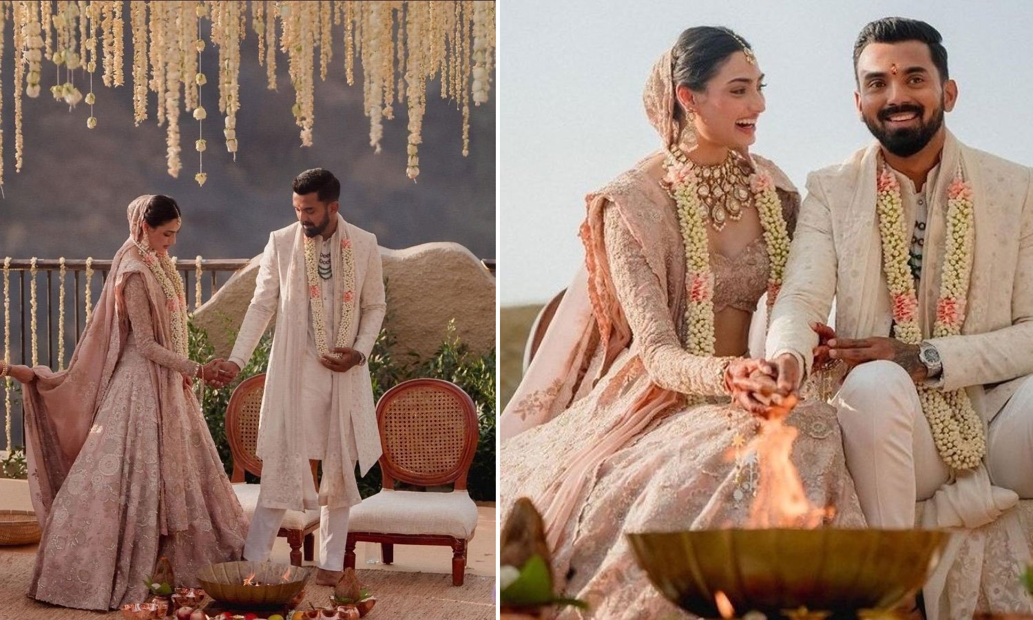 Actress Athiya Shetty and cricketer KL Rahul's wedding pictures have come out