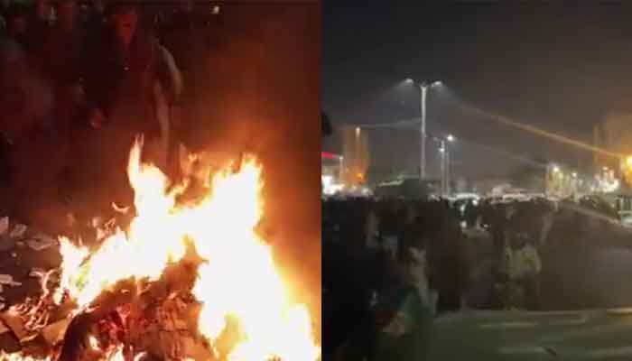 چنیسر گوٹھ اور اطراف میں بجلی کی بندش کے خلاف علاقہ مکینوں کی جانب سے کئی گھنٹے تک احتجاج کیا گیا۔ فوٹو اسکرین گریب