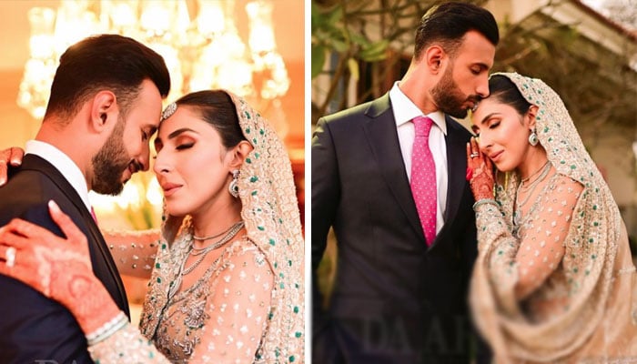 سوشل میڈیا پر شان مسعود نے شادی کی مختلف تقریبات سے اپنی اور اہلیہ نیشے کی چند تصاویر شیئر کرتے ہوئے پیغام درج کیا/فوٹوبشکریہ سوشل میڈیا