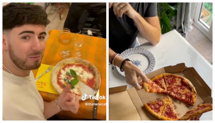 Callum Ryan saw the price of a medium pizza at a popular pizza restaurant and decided to go to Italy for a cheaper one. Photo: Social Media
