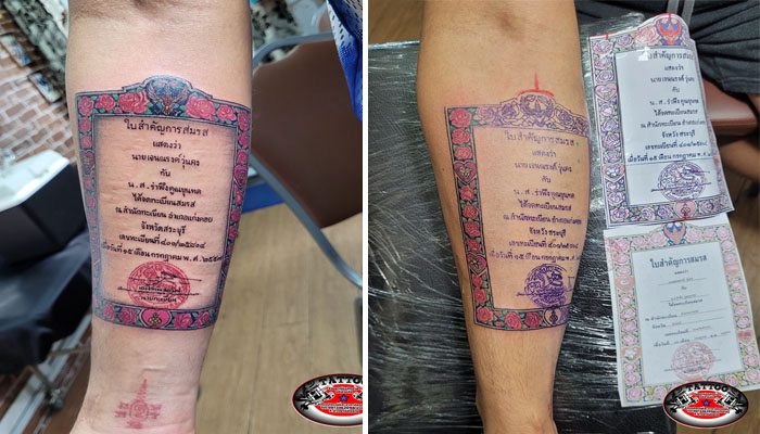 A man named Wall took eight hours to get the tattoo done and his wife was shocked to see the tattoo / Social Media