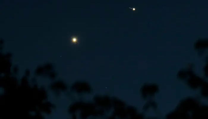This image shows Venus (left) and Jupiter (right) / AP Photo
