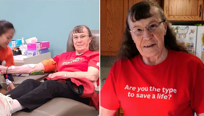 جوزفین میکالک نامی خاتون کا تعلق کینیڈا سے ہے اور انہوں نے لوگوں کی زندگیاں بچانے کیلئے اپنی 80 سالہ زندگی میں 203 یونٹس خون عطیہ کرکے ورلڈ ریکارڈ اپنے نام کیا/ فوٹو گنیز ورلڈ ریکارڈ