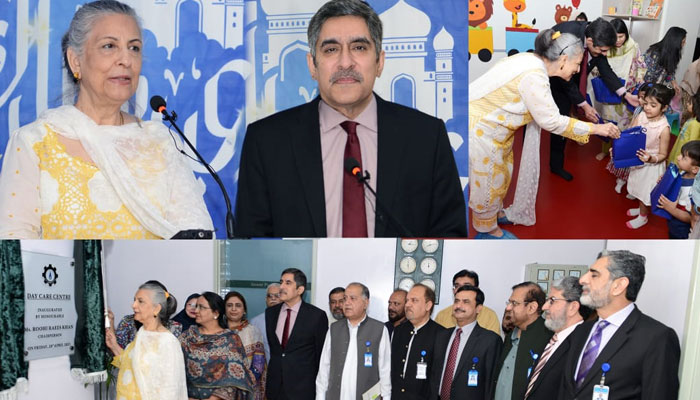 چیئرپرسن بورڈ آف ڈائریکٹرز روحی رئیس خان نے ڈے کیئر سینٹر کا افتتاح کیا