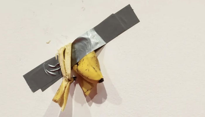 Student puts peel back on tape/social media photo after eating banana